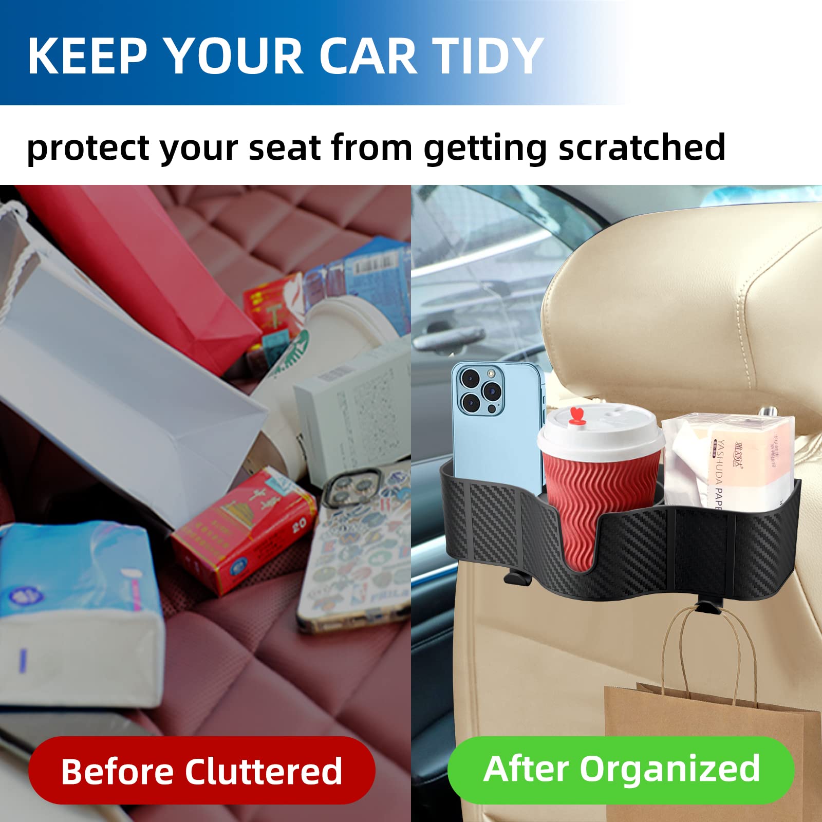 Car Headrest Backseat Organizer with Cup Holder - CarsBling - Best Car Gifts & Accessories