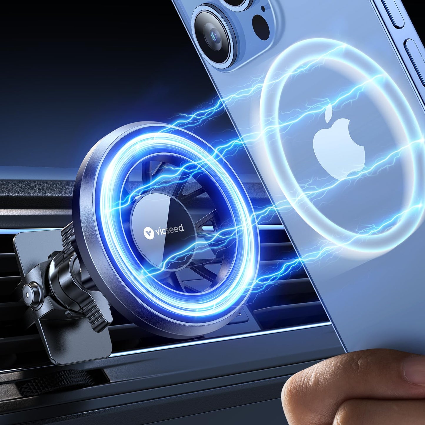 VICSEED MagSafe Car Mount: Strong Magnetic Holder for Hands-Free Phone Use - CarsBling - Best Car Gifts & Accessories