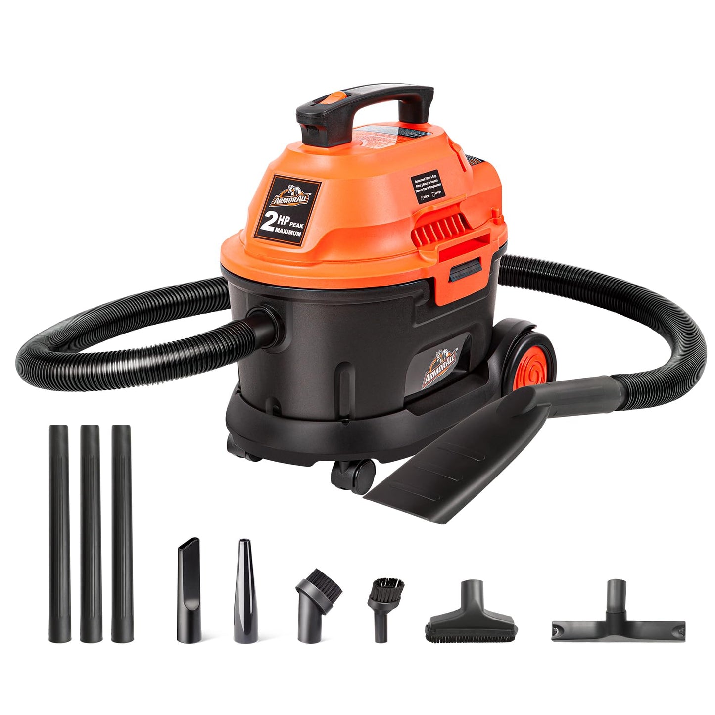 2.5 Gallon Utility Wet/Dry Car Vac, Orange - CarsBling - Best Car Gifts & Accessories