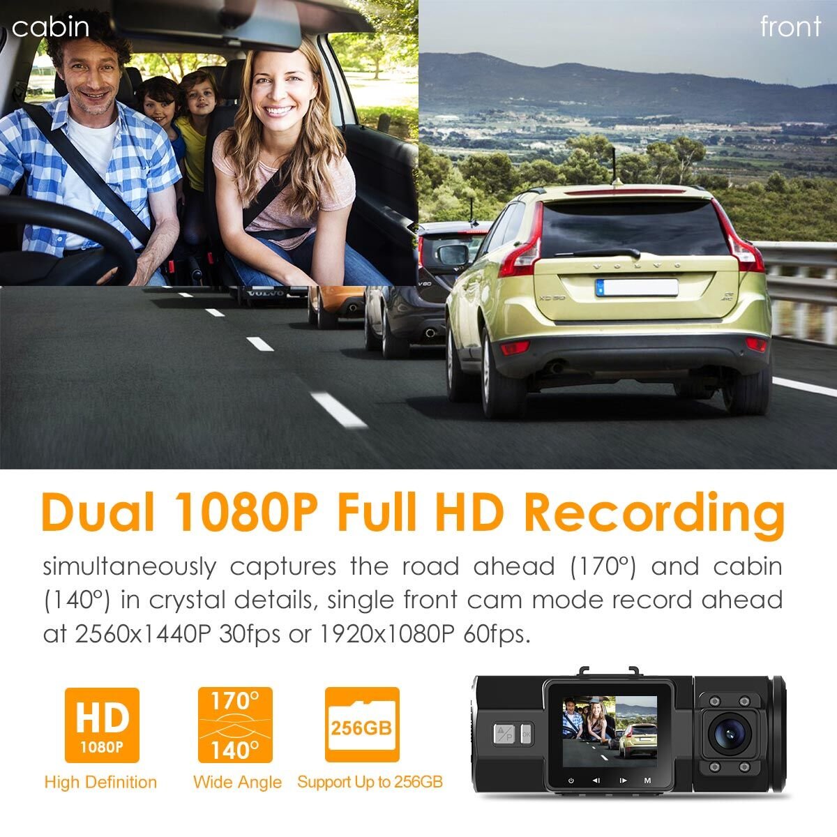 Vantrue N2 Pro Uber Dual Dash Cam Infrared Night Vision - CarsBling - Best Car Gifts & Accessories