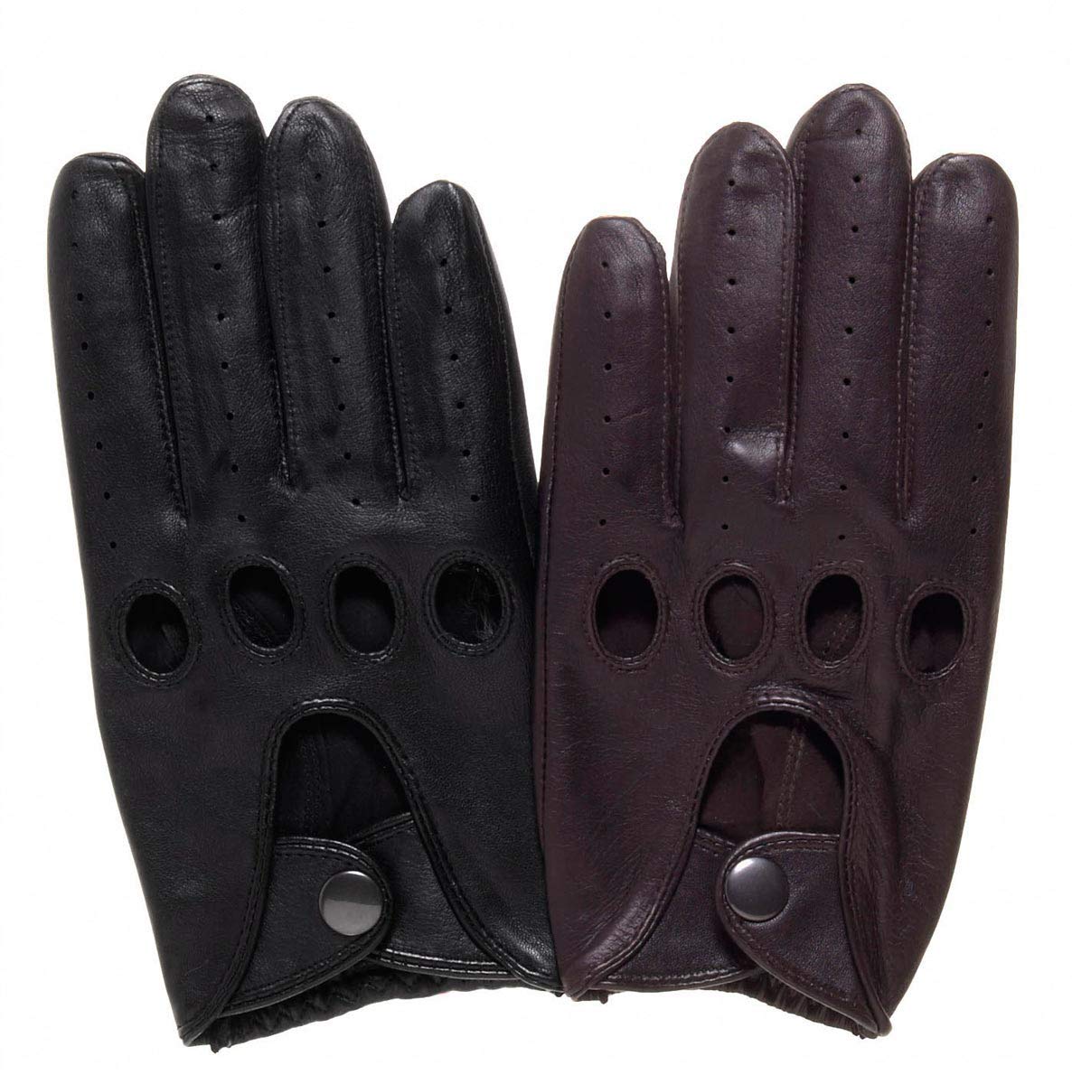Men's Leather Driving Gloves - Black (Size M) - CarsBling - Best Car Gifts & Accessories