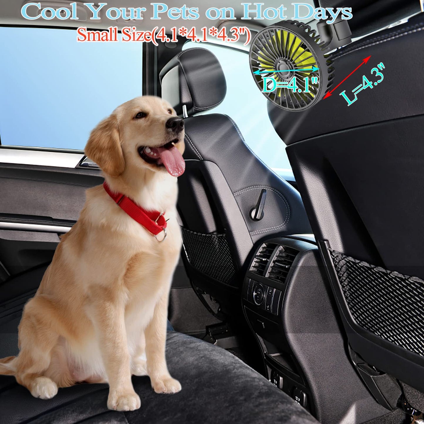 USB Car Seat Fans for Backseat Baby, Electric Cooling Fan - CarsBling - Best Car Gifts & Accessories