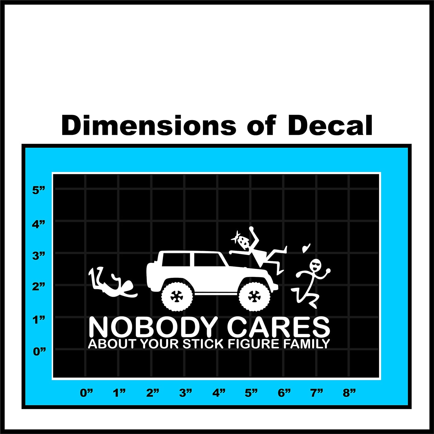 Empire Doesn't Care About Your Stick Figure Family Decal Vinyl Sticker - CarsBling - Best Car Gifts & Accessories