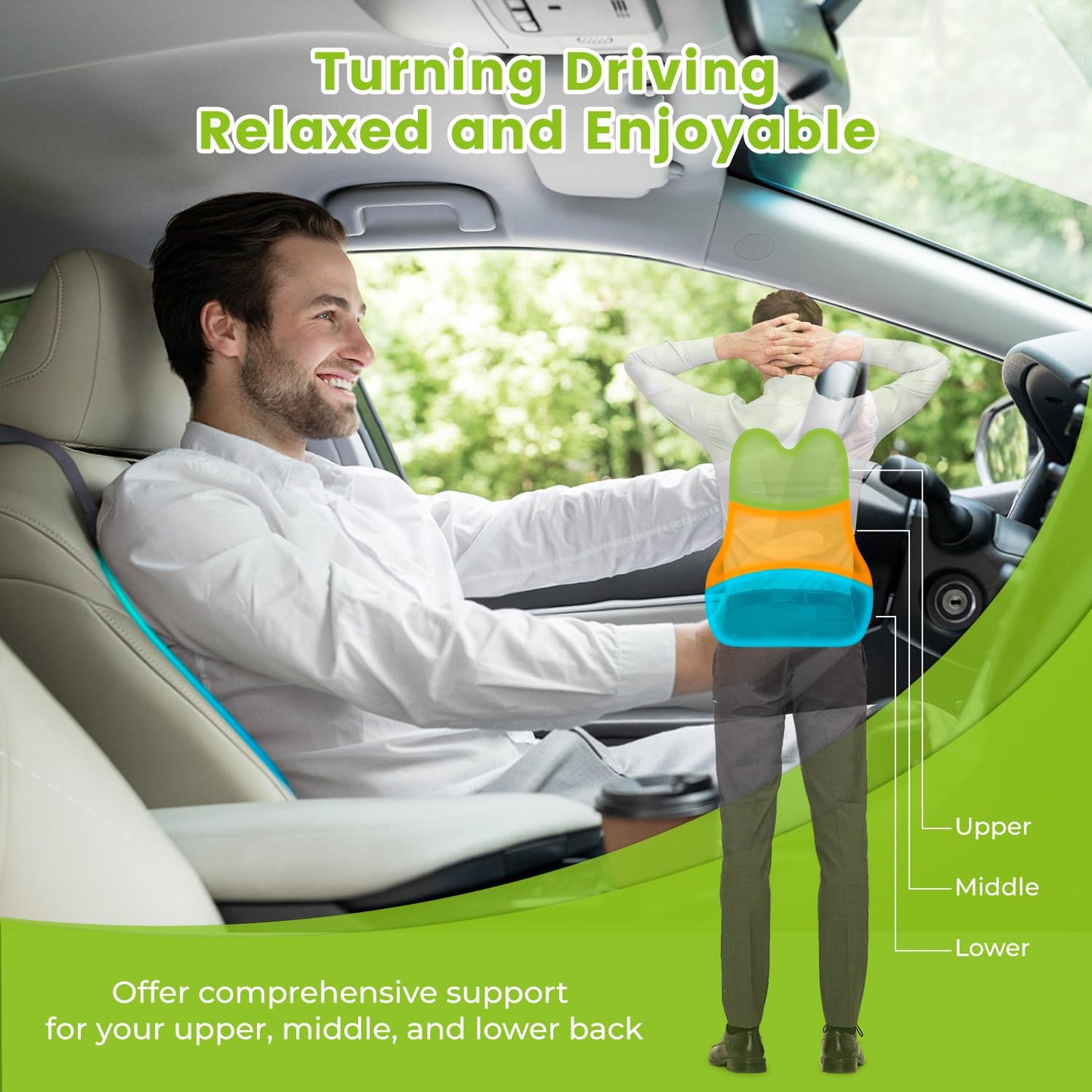 Memory Foam Lumbar Support Pillow for Cars