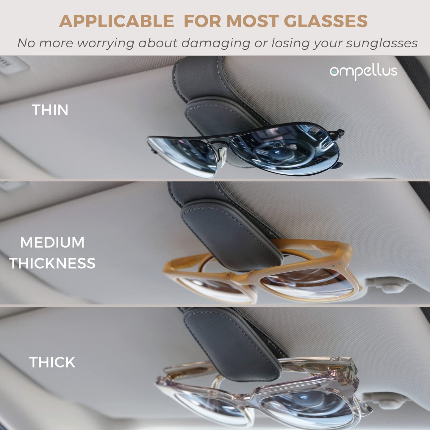 Magnetic Leather Sunglass Holder for Car Sun Visor - CarsBling - Best Car Gifts & Accessories