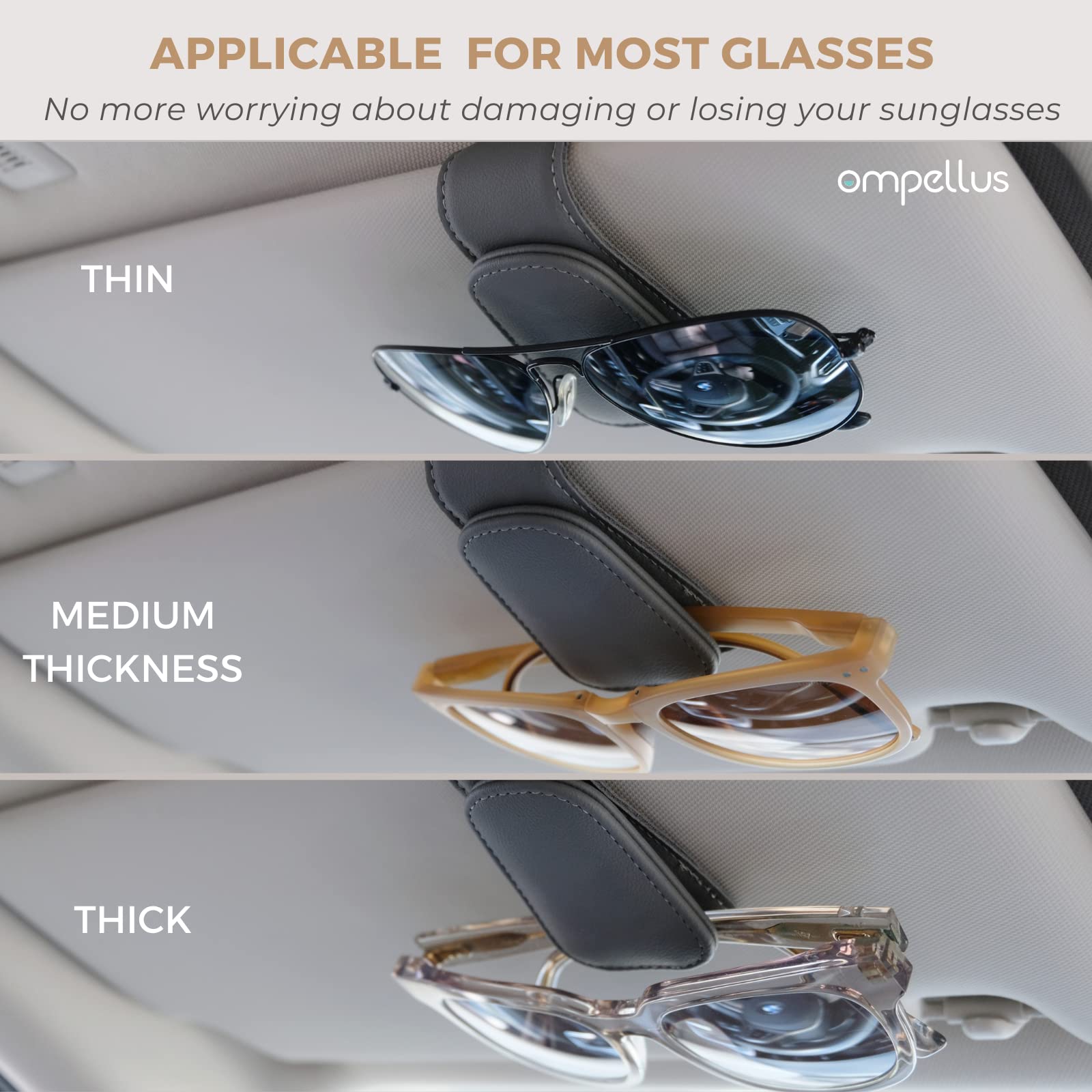 Magnetic Leather Sunglass Holder for Car Sun Visor - CarsBling - Best Car Gifts & Accessories