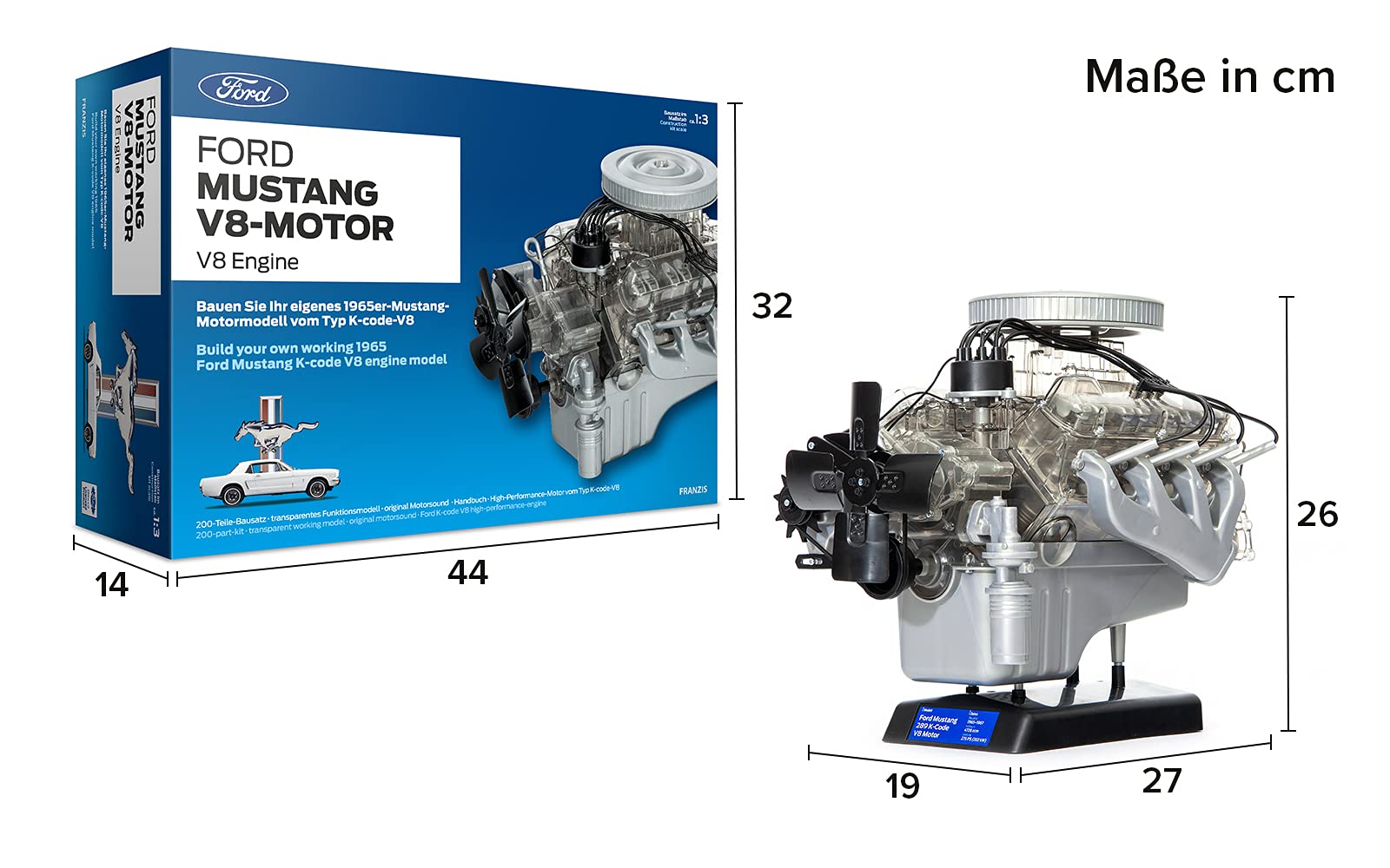 Franzis Ford Mustang V8 Model Engine Kit - CarsBling - Best Car Gifts & Accessories