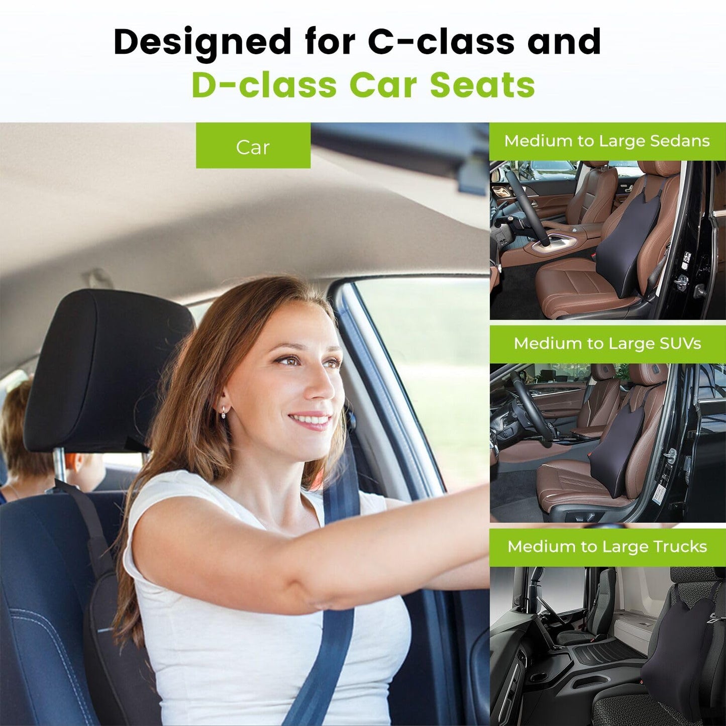 Memory Foam Lumbar Support Pillow for Cars