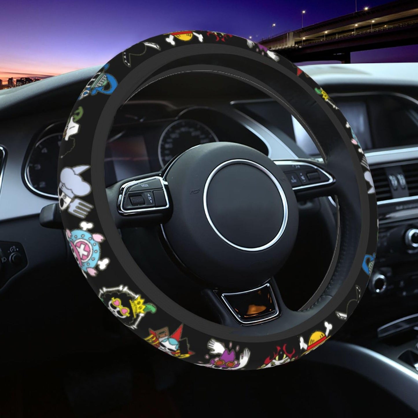 Anime Steering Wheel Cover with Car Air Freshener - CarsBling - Best Car Gifts & Accessories