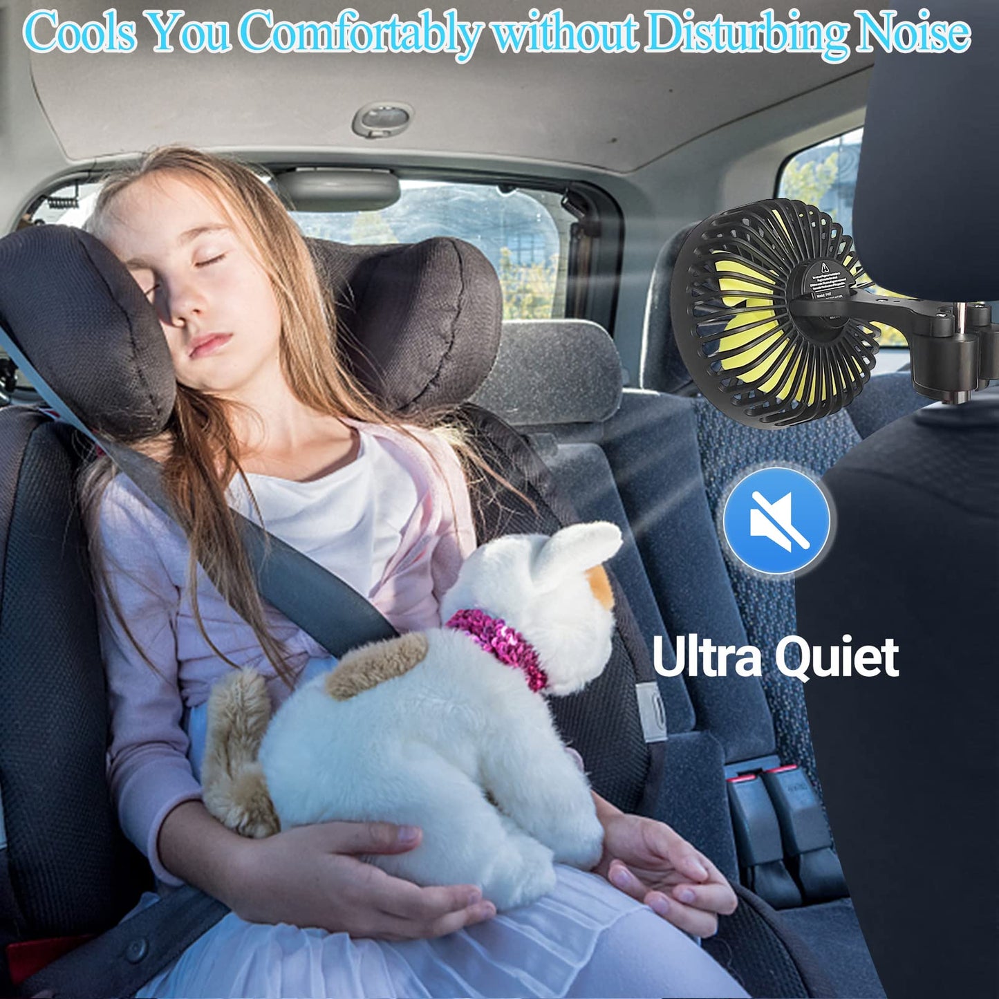 USB Car Seat Fans for Backseat Baby, Electric Cooling Fan - CarsBling - Best Car Gifts & Accessories
