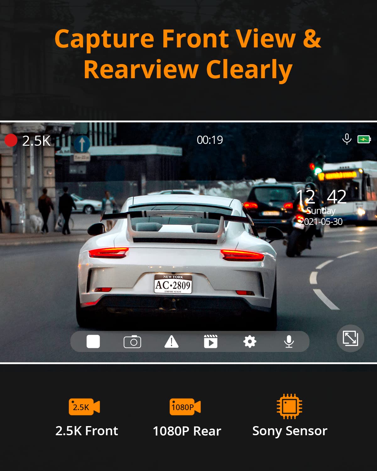 Mirror Dash Cam with Voice Control - CarsBling - Best Car Gifts & Accessories