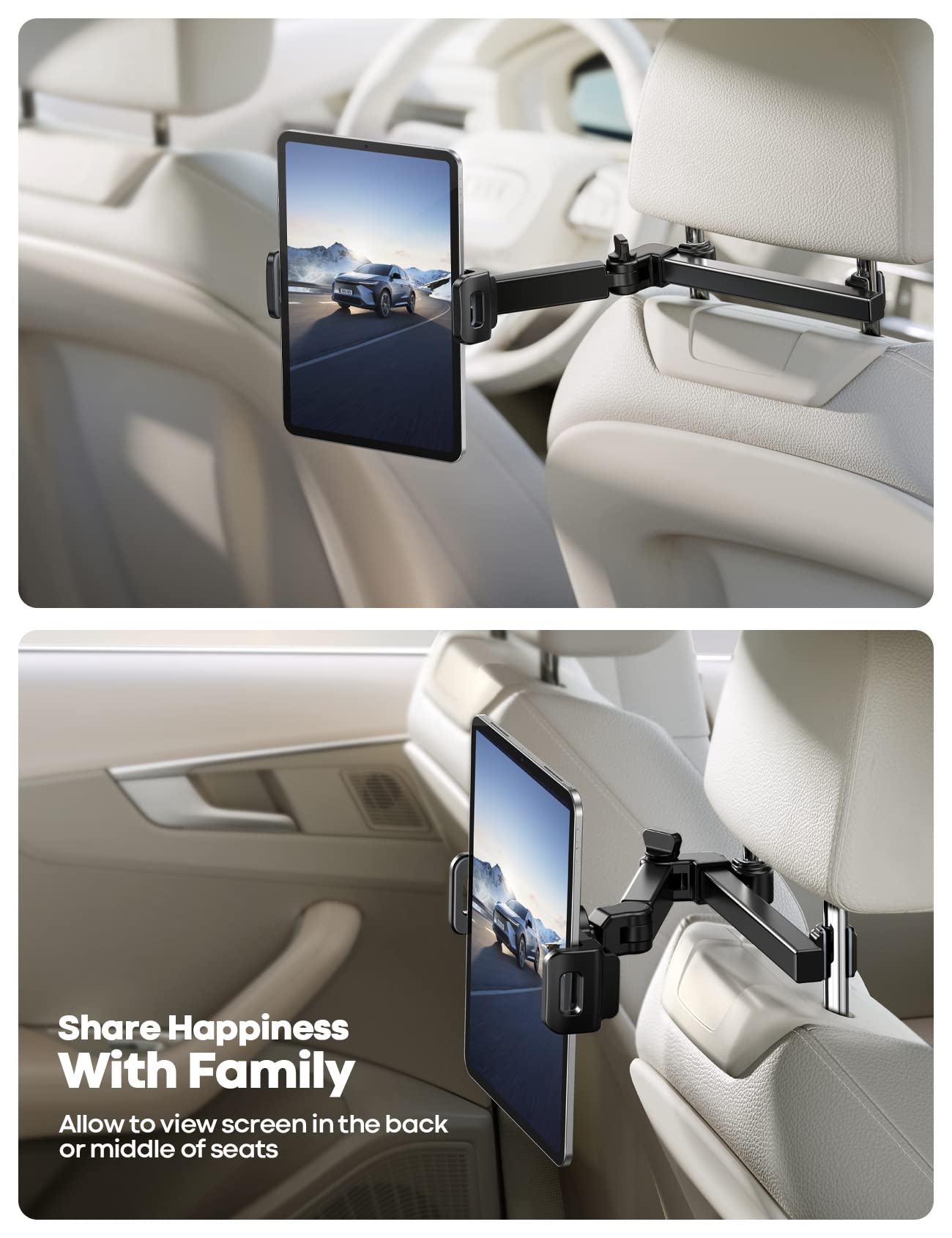 Car Headrest Tablet Holder - Adjustable Tablet Car Mount - CarsBling - Best Car Gifts & Accessories