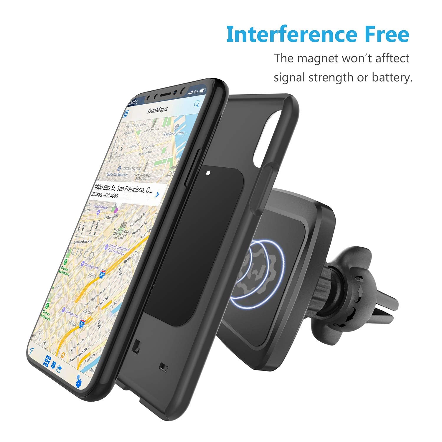 WixGear Magnetic Phone Car Mount: Secure Holder for Easy Phone Access While Driving - CarsBling - Best Car Gifts & Accessories