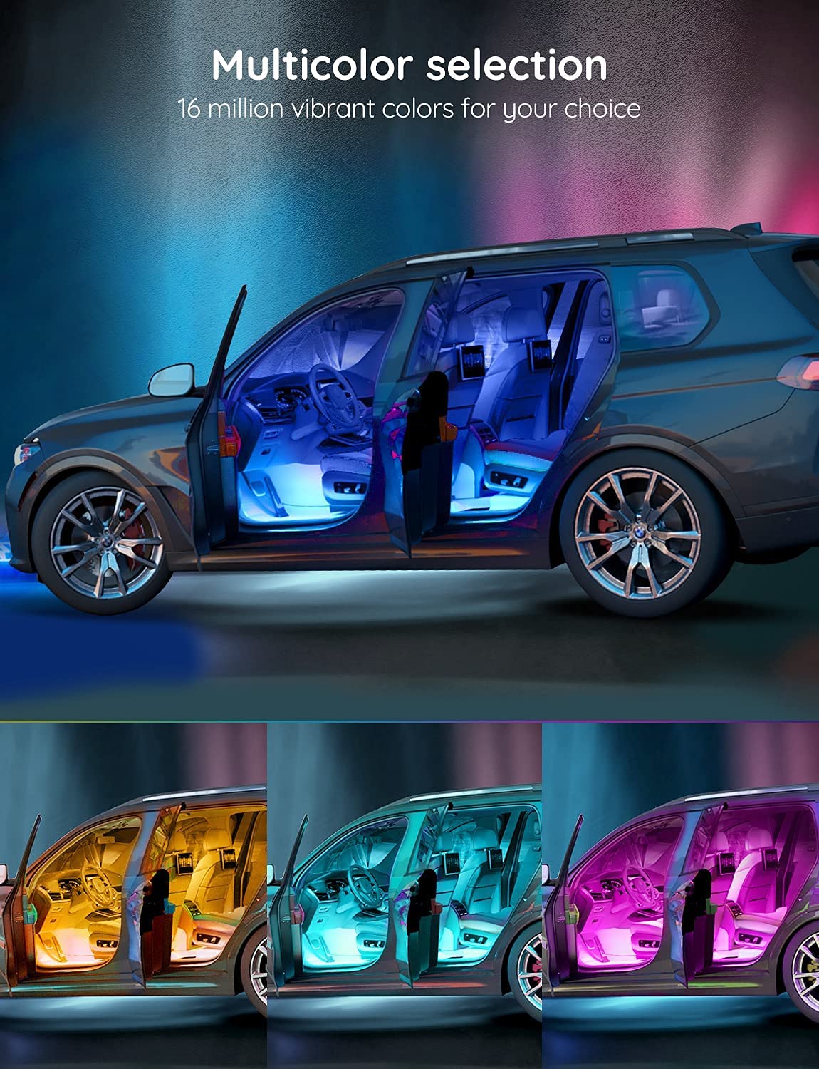 Car LED Lights with App Control, RGB Interior Lights - CarsBling - Best Car Gifts & Accessories