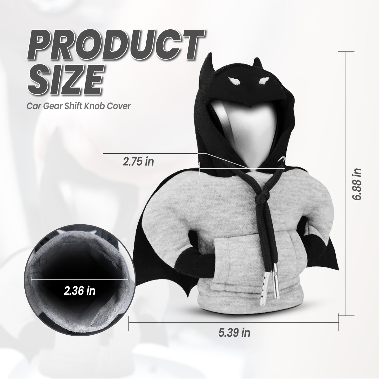 Black Cape Gear Shift Knob Cover - CarsBling - Best Car Gifts & Accessories