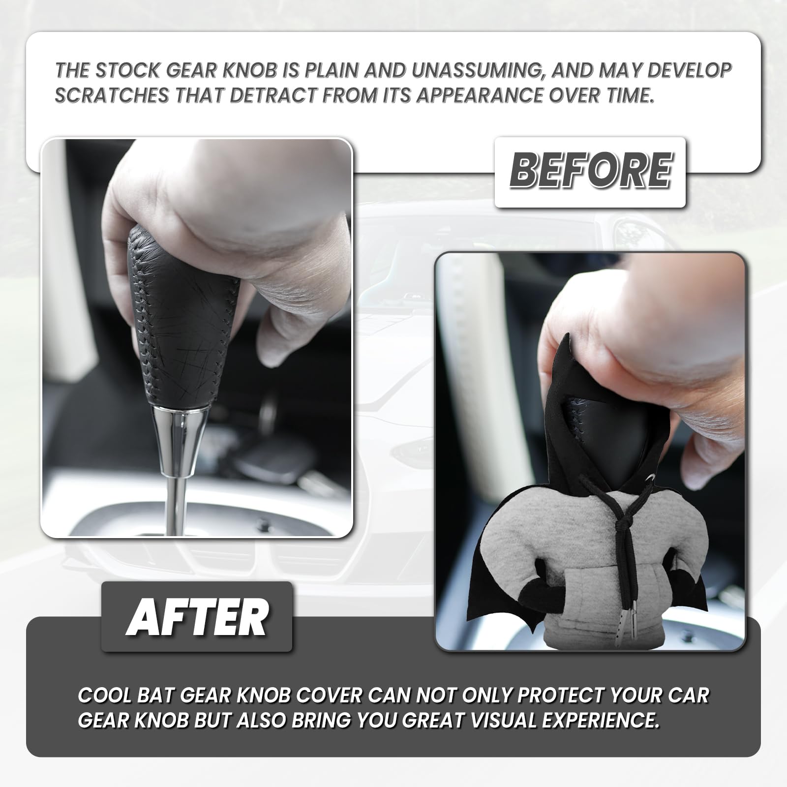 Black Cape Gear Shift Knob Cover - CarsBling - Best Car Gifts & Accessories