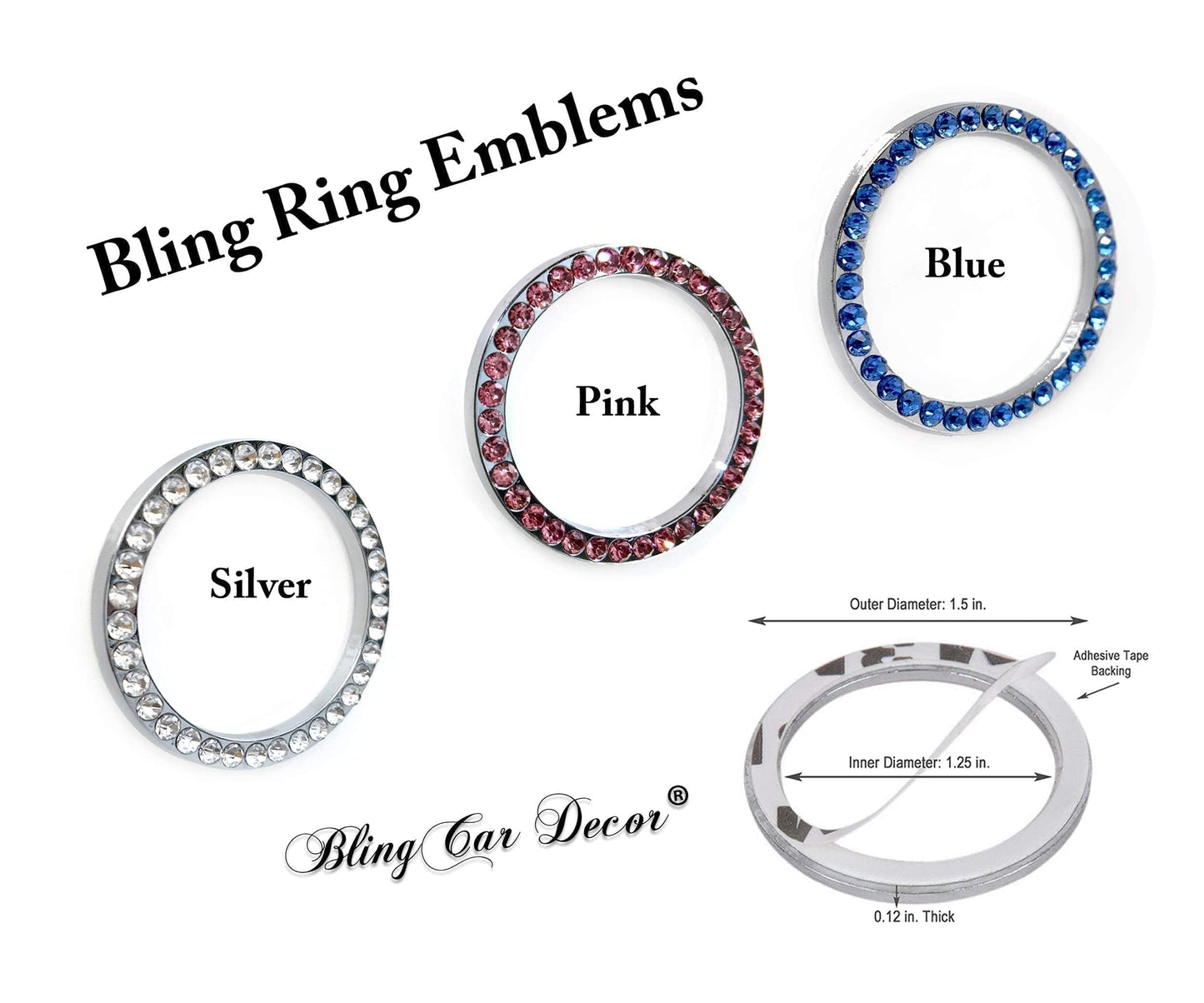 Crystal Rhinestone Car Bling Sticker Ring Emblem - CarsBling - Best Car Gifts & Accessories