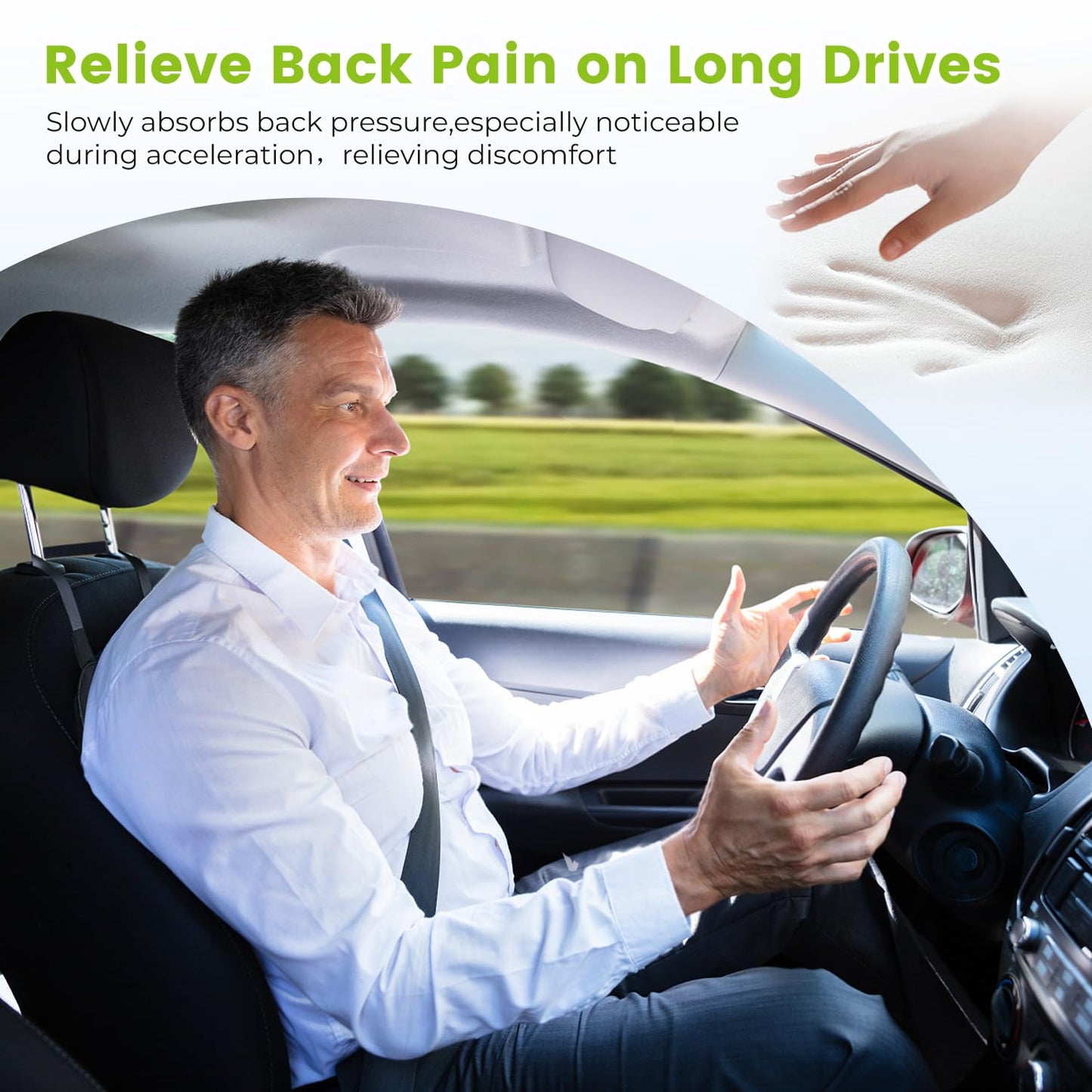 Memory Foam Lumbar Support Pillow for Cars