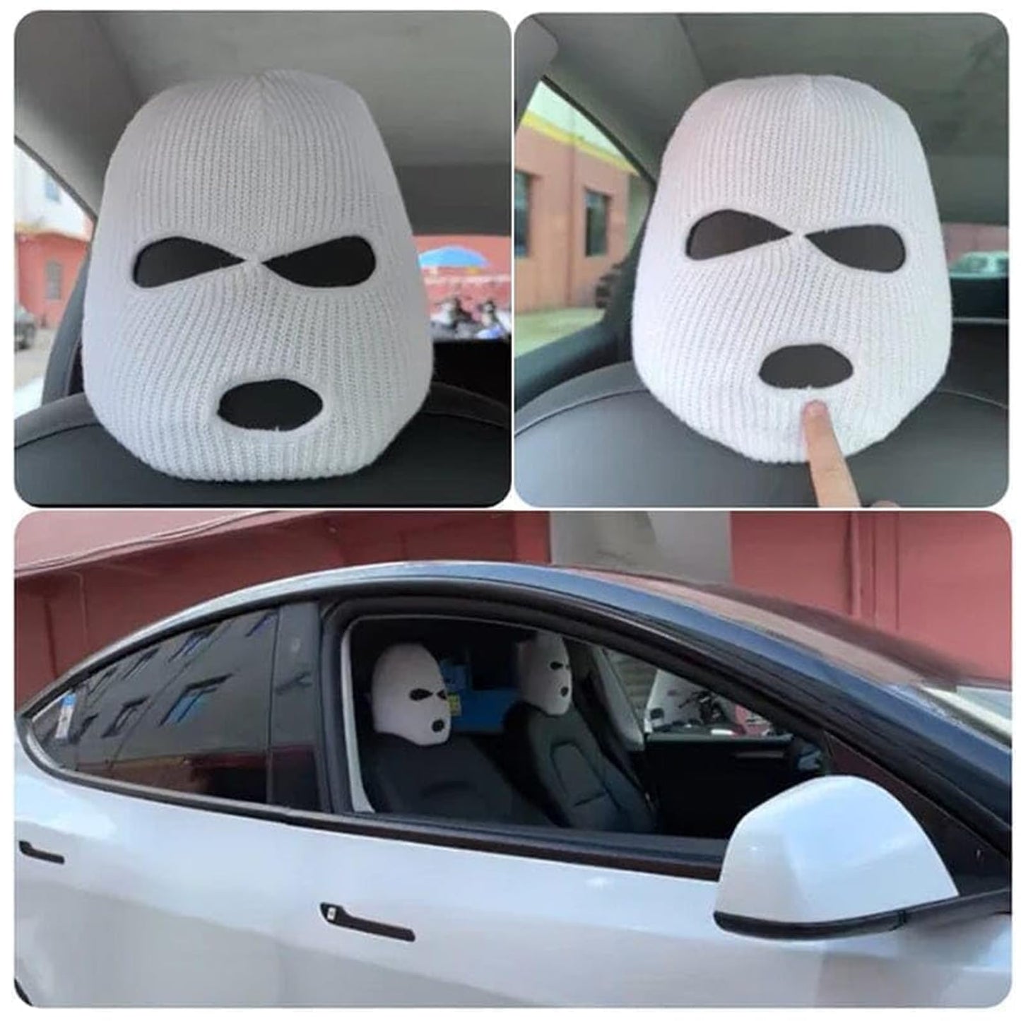 2-Piece Car Seat Headrest Cover Set: Universal and Creative Personalized Funny Hat for Car Seat Headrests - CarsBling - Best Car Gifts & Accessories