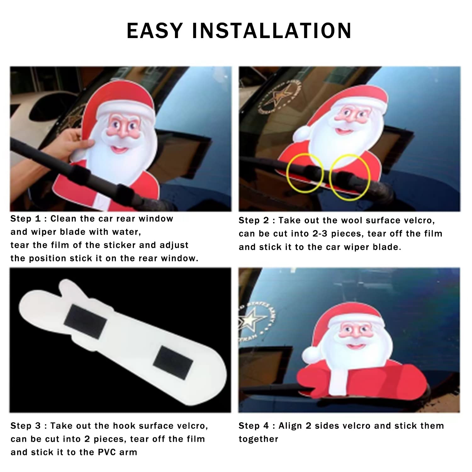 Christmas Elf Rear Wiper Sticker, Reusable Rear Windshield Wiper Decal - CarsBling - Best Car Gifts & Accessories
