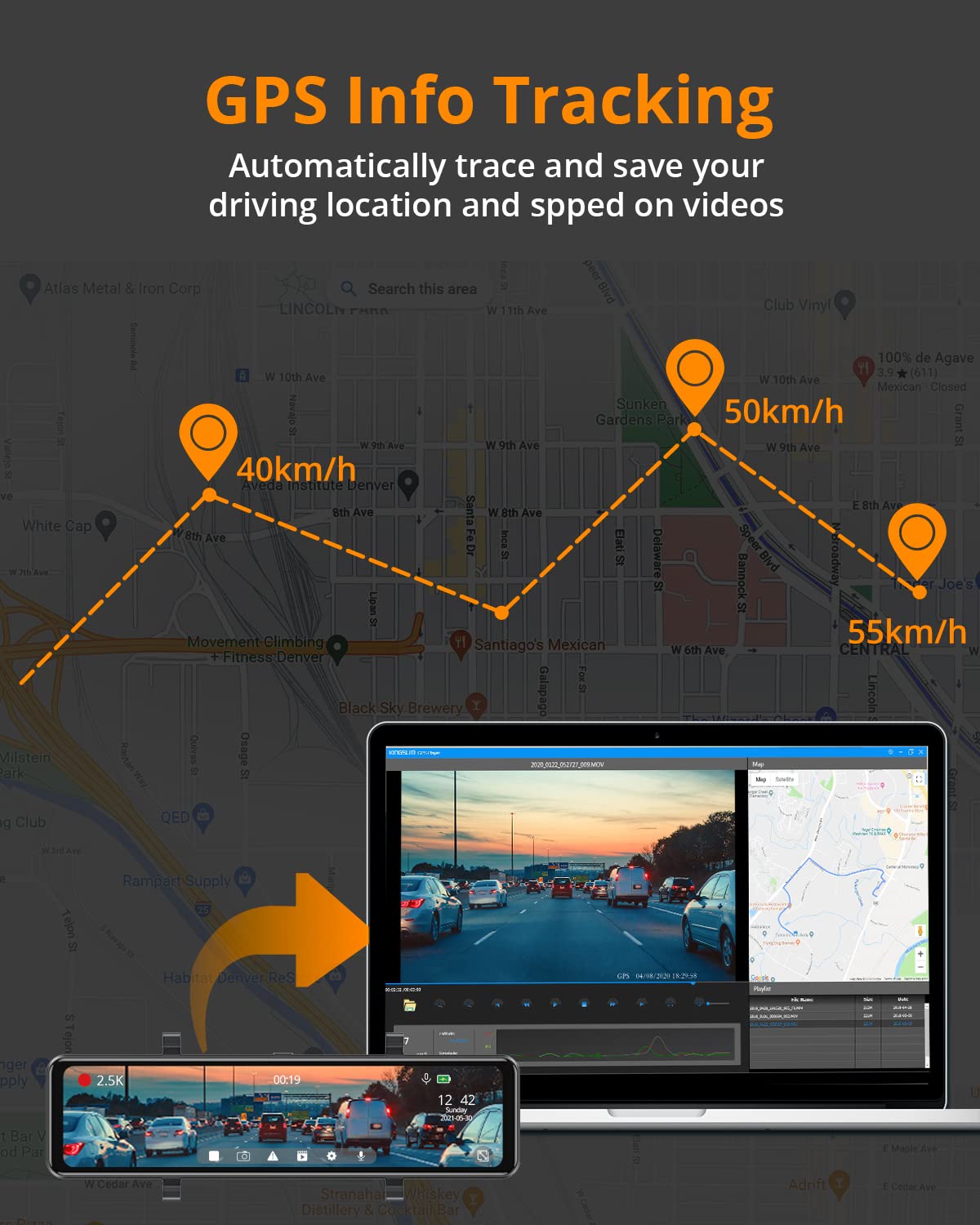 Mirror Dash Cam with Voice Control - CarsBling - Best Car Gifts & Accessories