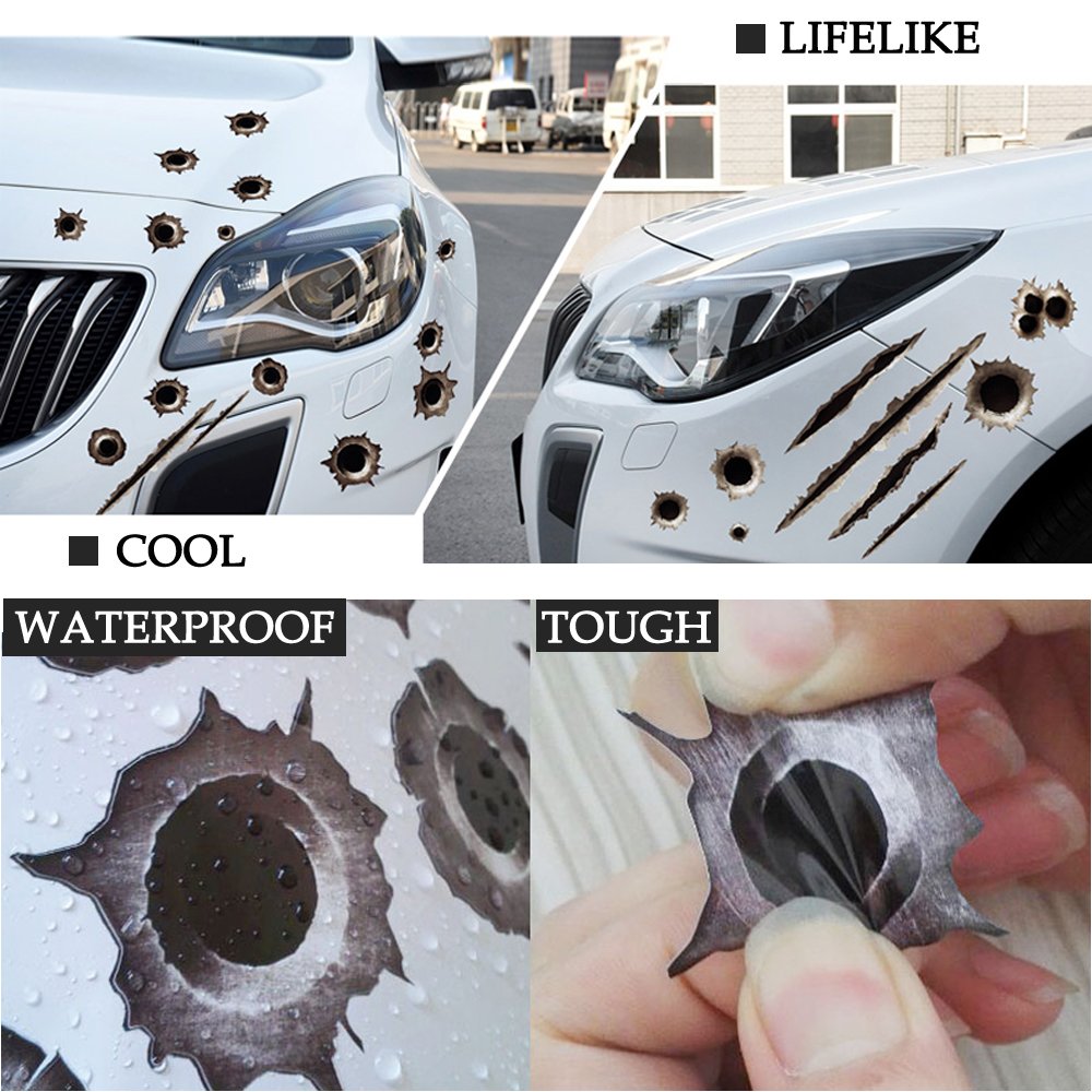 Bullet Holes Car Decals - Set of 2 - CarsBling - Best Car Gifts & Accessories