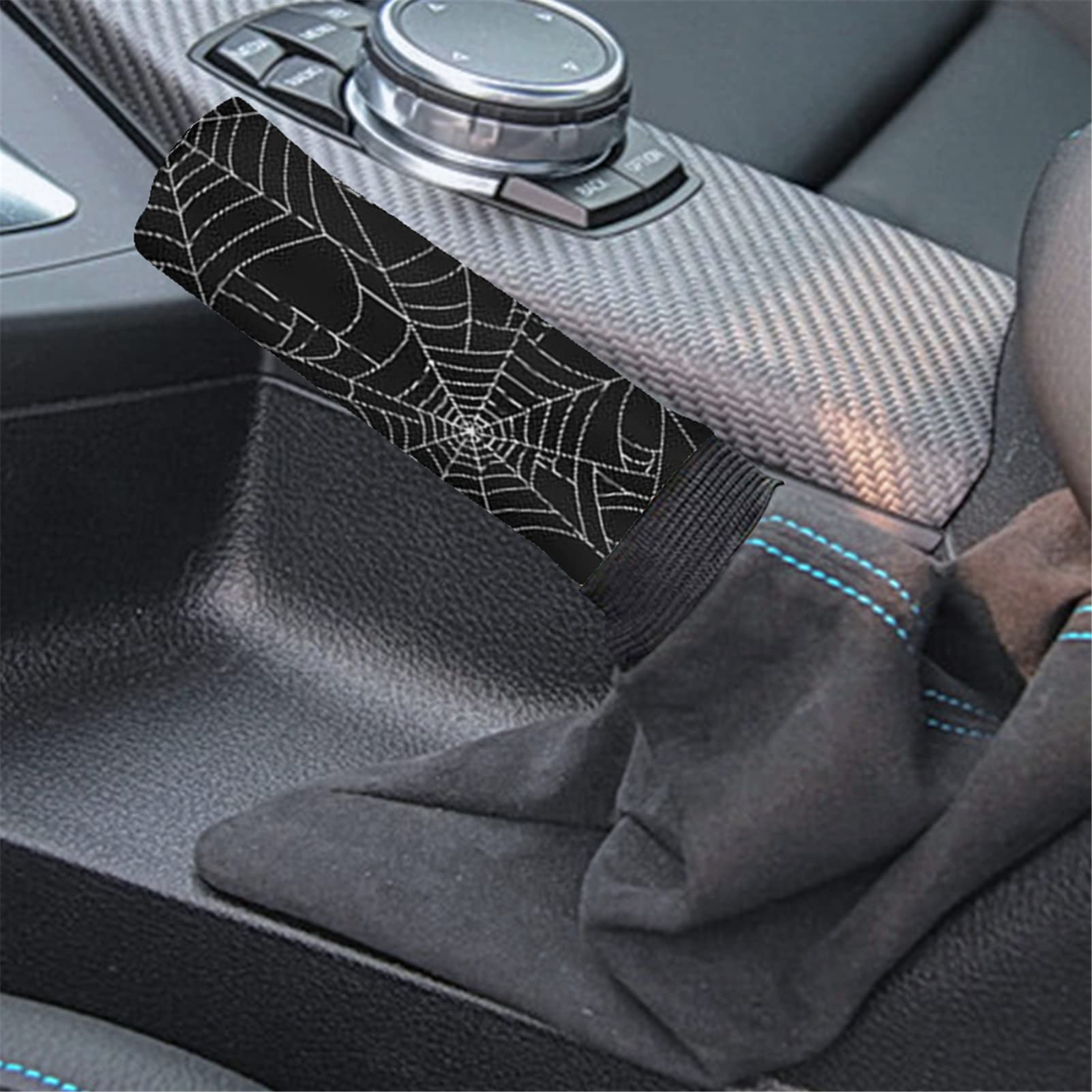 Cobweb Spider Web Prints Handbrake Cover Gear Shift Knob Cover Set - CarsBling - Best Car Gifts & Accessories