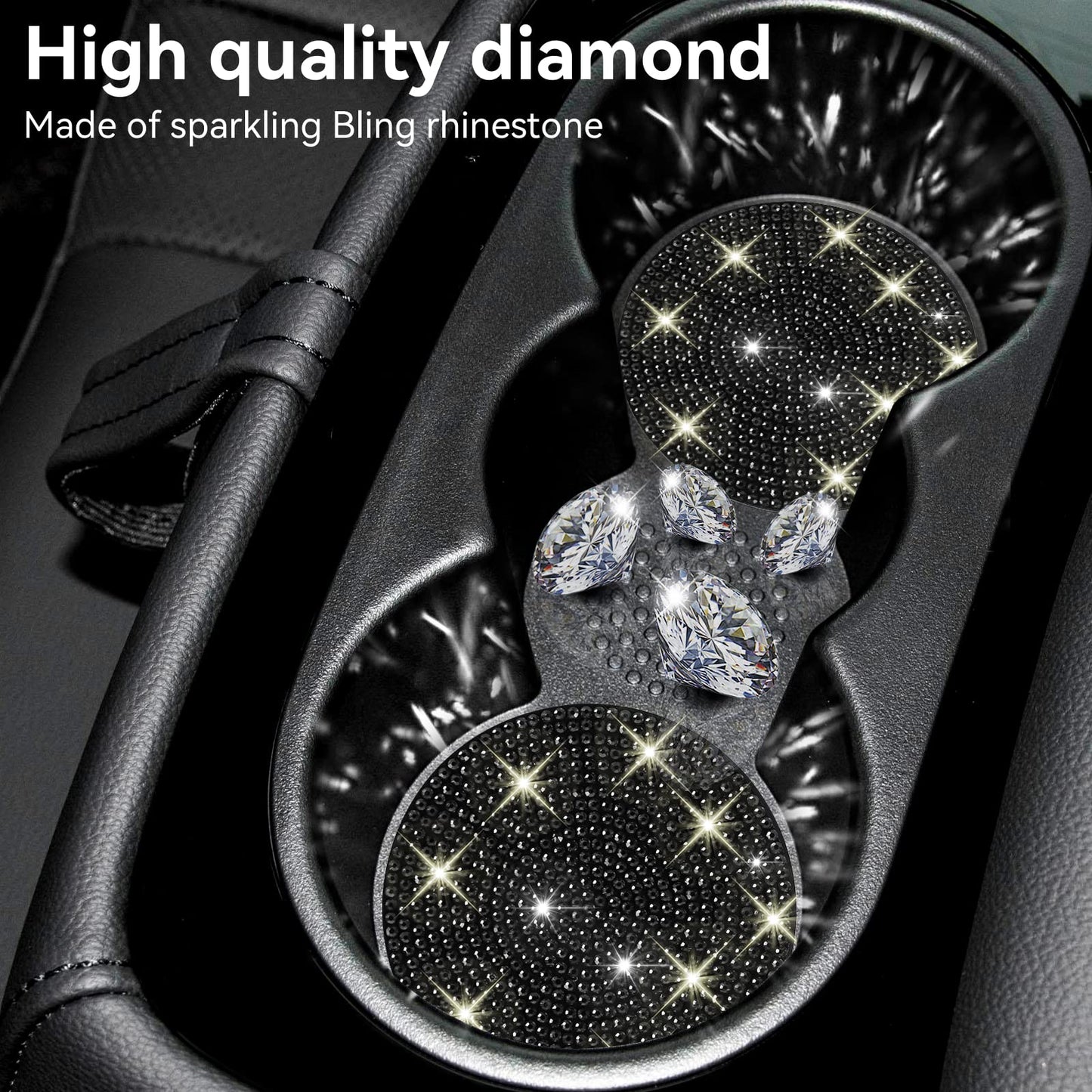 Bling Cup Holder Coasters for Car - Universal Non-Slip Cup Holder (2PCS) - CarsBling - Best Car Gifts & Accessories