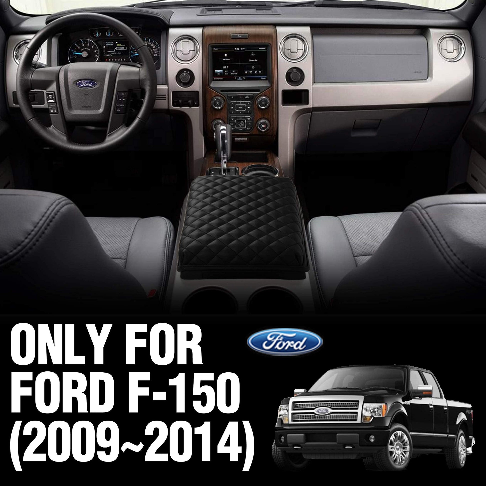 F-150 Center Console Cover, Armrest Cushion, Interior Accessories - CarsBling - Best Car Gifts & Accessories