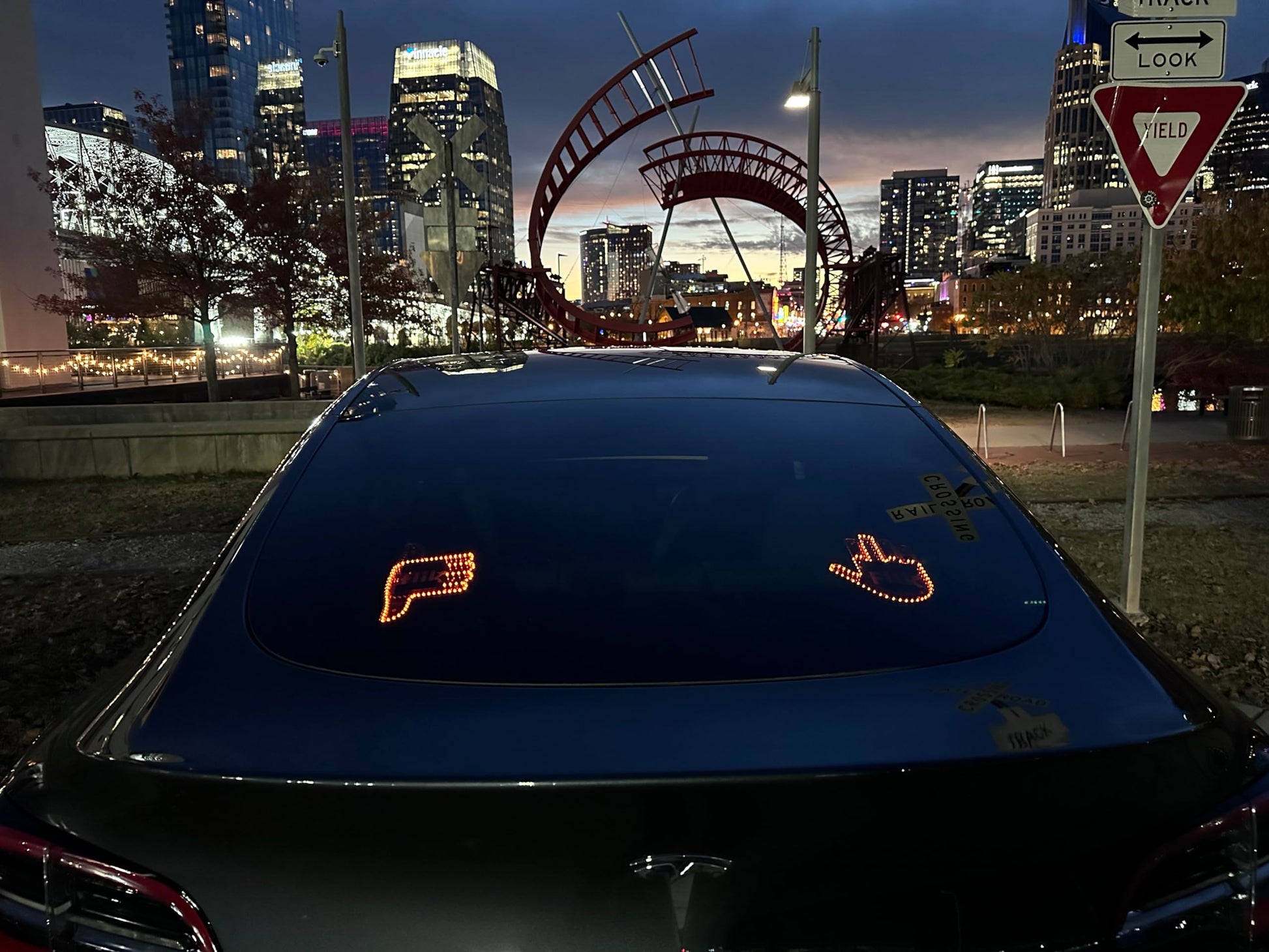 Middle Finger Light for Car Window - Funny Back Window Sign - CarsBling - Best Car Gifts & Accessories