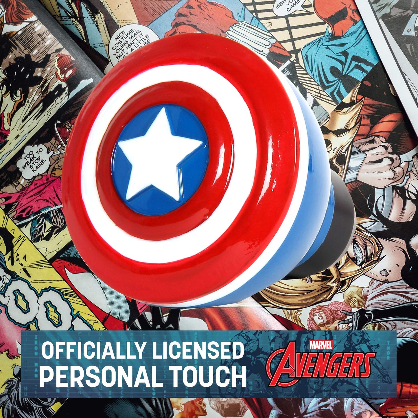 Marvel Captain America Shift Knob - Universal Fit - CarsBling - Best Car Gifts & Accessories