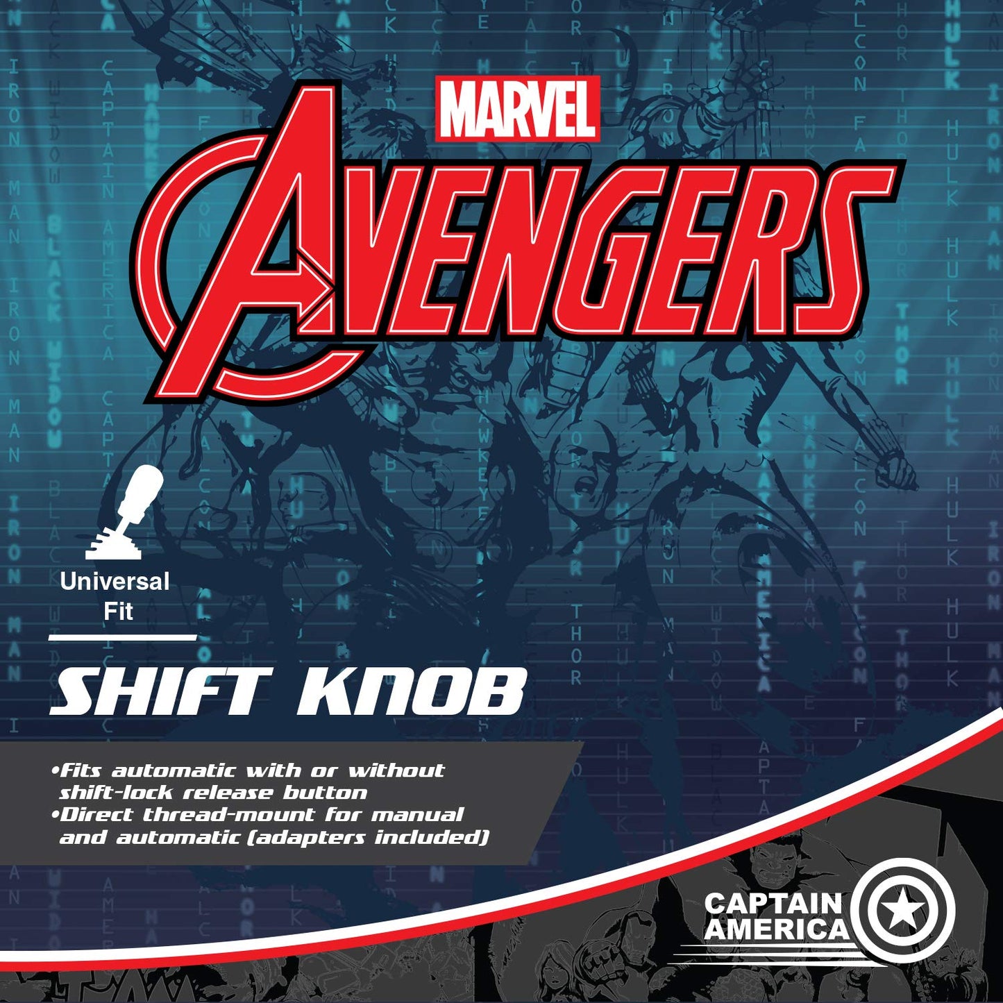 Marvel Captain America Shift Knob - Universal Fit - CarsBling - Best Car Gifts & Accessories