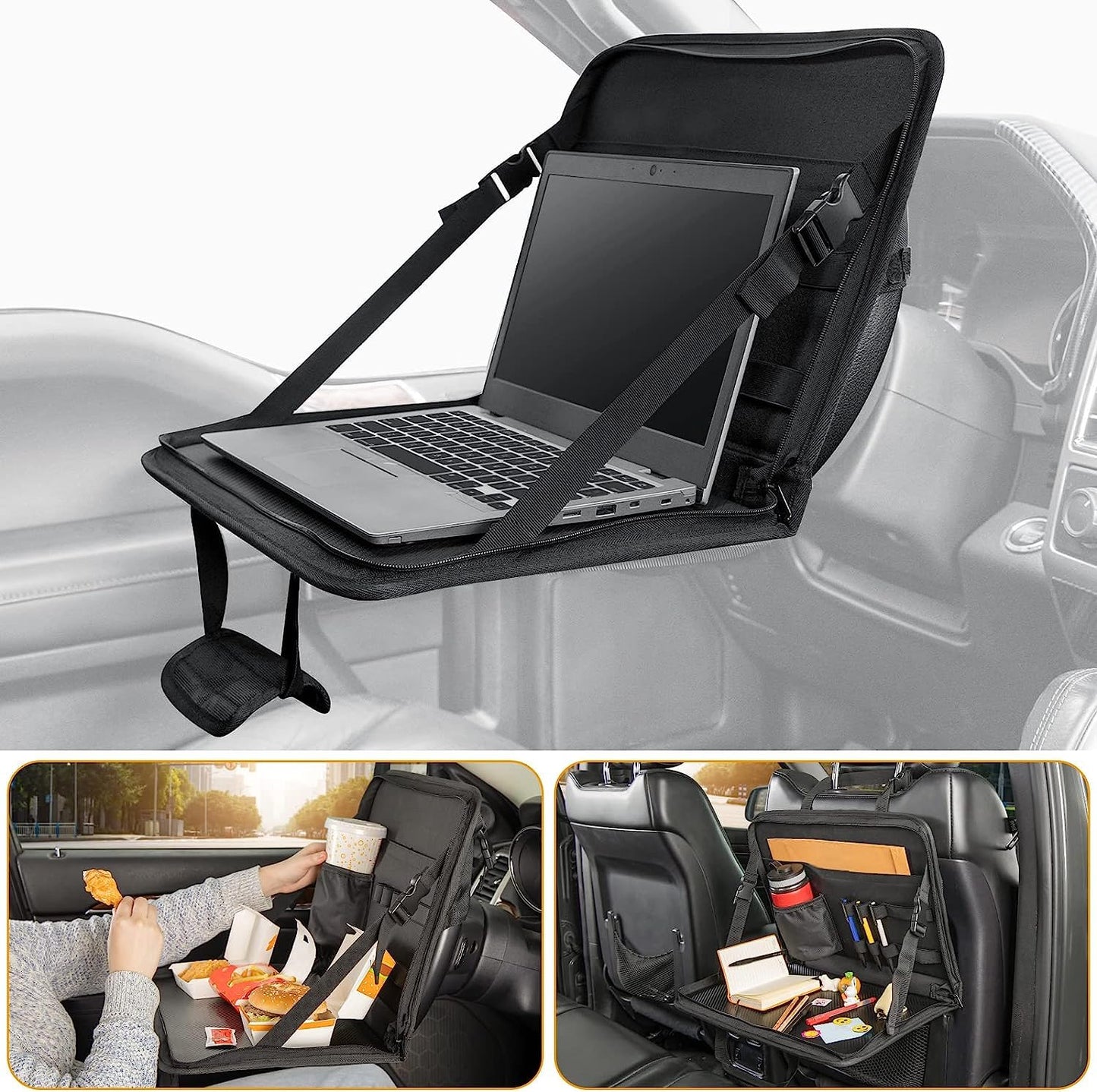 3 in 1 Steering Wheel Eating Tray, Car Back Seat Laptop Desk - CarsBling - Best Car Gifts & Accessories