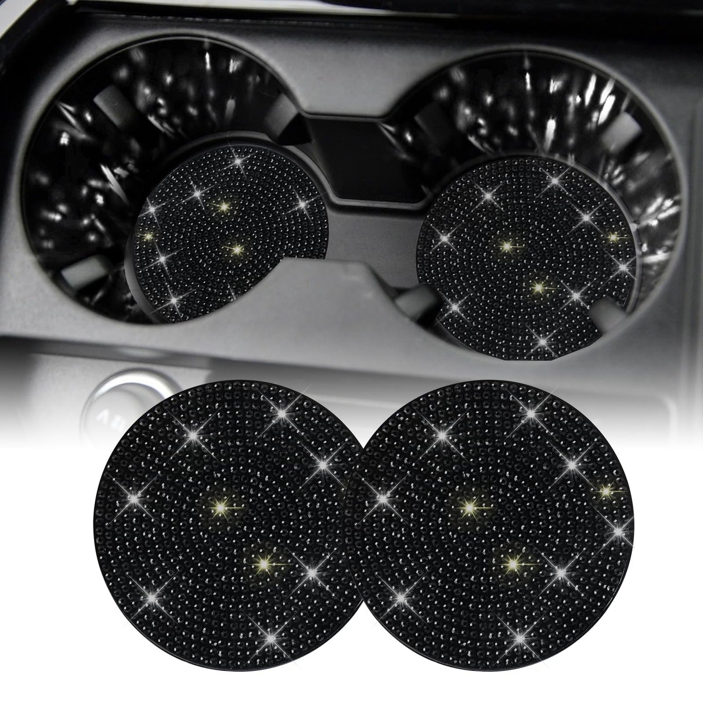Bling Cup Holder Coasters for Car - Universal Non-Slip Cup Holder (2PCS) - CarsBling - Best Car Gifts & Accessories