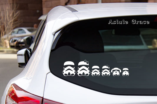 Stick Figure Cat Dog SW Inspired Stormtroopers Vinyl Stickers - Funny Decals - CarsBling - Best Car Gifts & Accessories