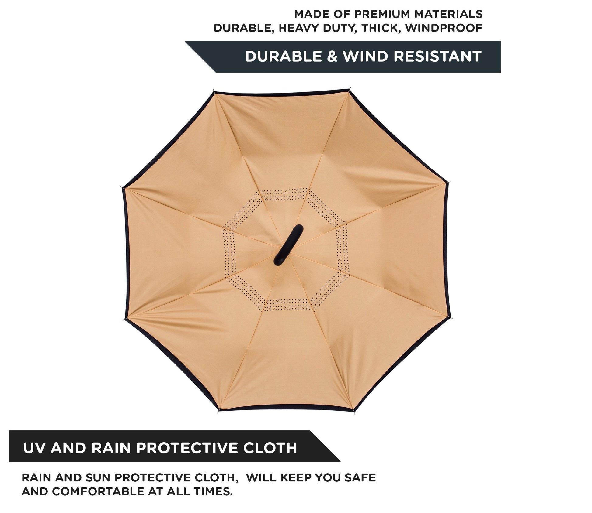 Reverse Inverted Inside Out Umbrella - Upside Down UV Sun Protection Windproof Brella - CarsBling - Best Car Gifts & Accessories