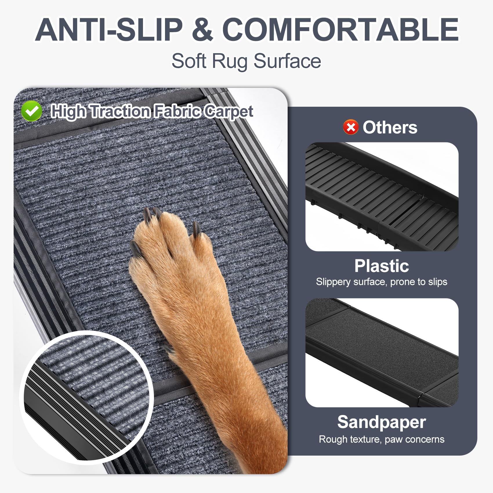 Folding Portable Dog Ramp for Car, 63" Long & 17" Wide - CarsBling - Best Car Gifts & Accessories