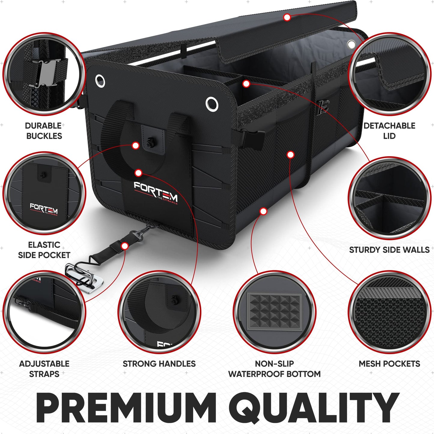 SUV Trunk Organizer, Collapsible Multi-Compartment Storage Bag - CarsBling - Best Car Gifts & Accessories