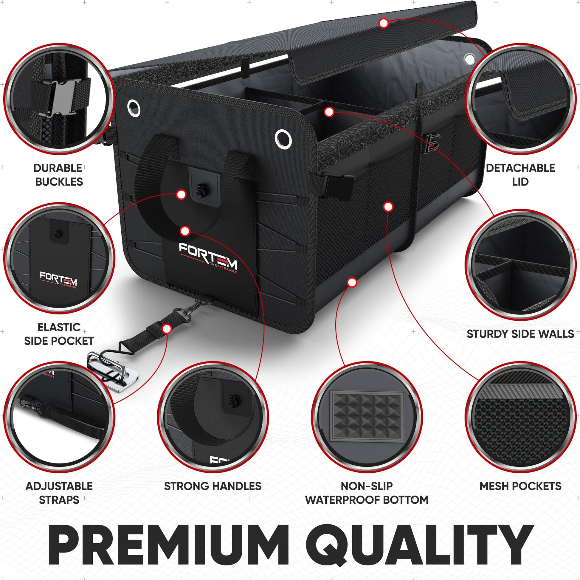 SUV Trunk Organizer, Collapsible Multi-Compartment Storage Bag - CarsBling - Best Car Gifts & Accessories