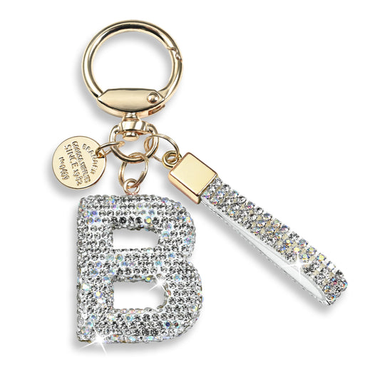 Sparkling Initial Keychain Charm