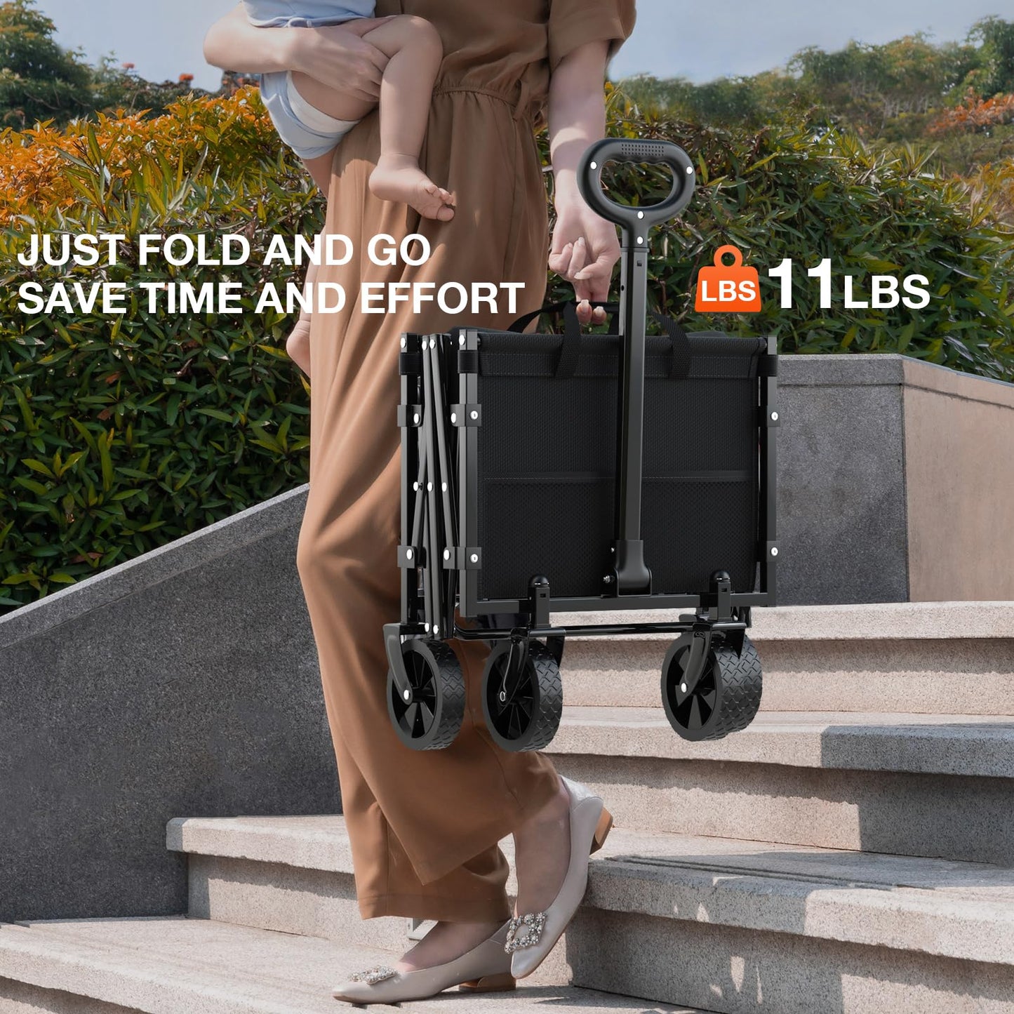 Foldable Utility Wagon with All-Terrain Wheels