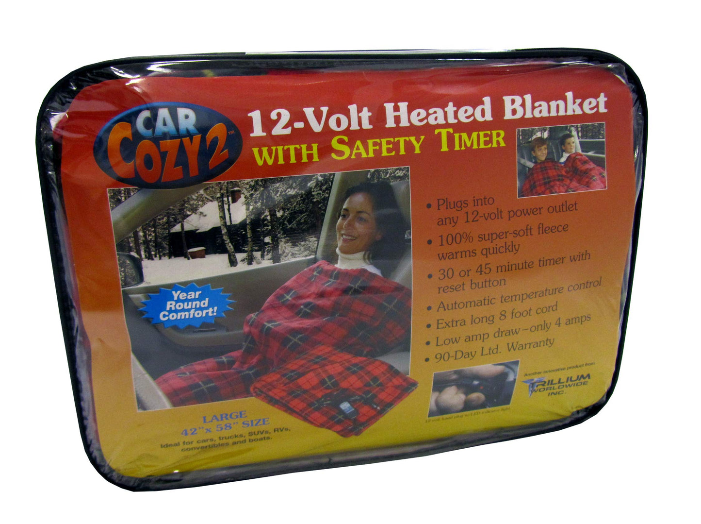 Trillium Worldwide TWI-2001 Heated Fleece Travel Electric Blanket: Stay Warm on the Go - CarsBling - Best Car Gifts & Accessories
