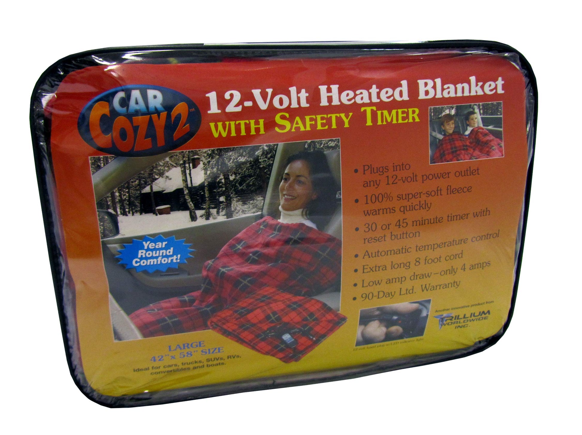Trillium Worldwide TWI-2001 Heated Fleece Travel Electric Blanket: Stay Warm on the Go - CarsBling - Best Car Gifts & Accessories