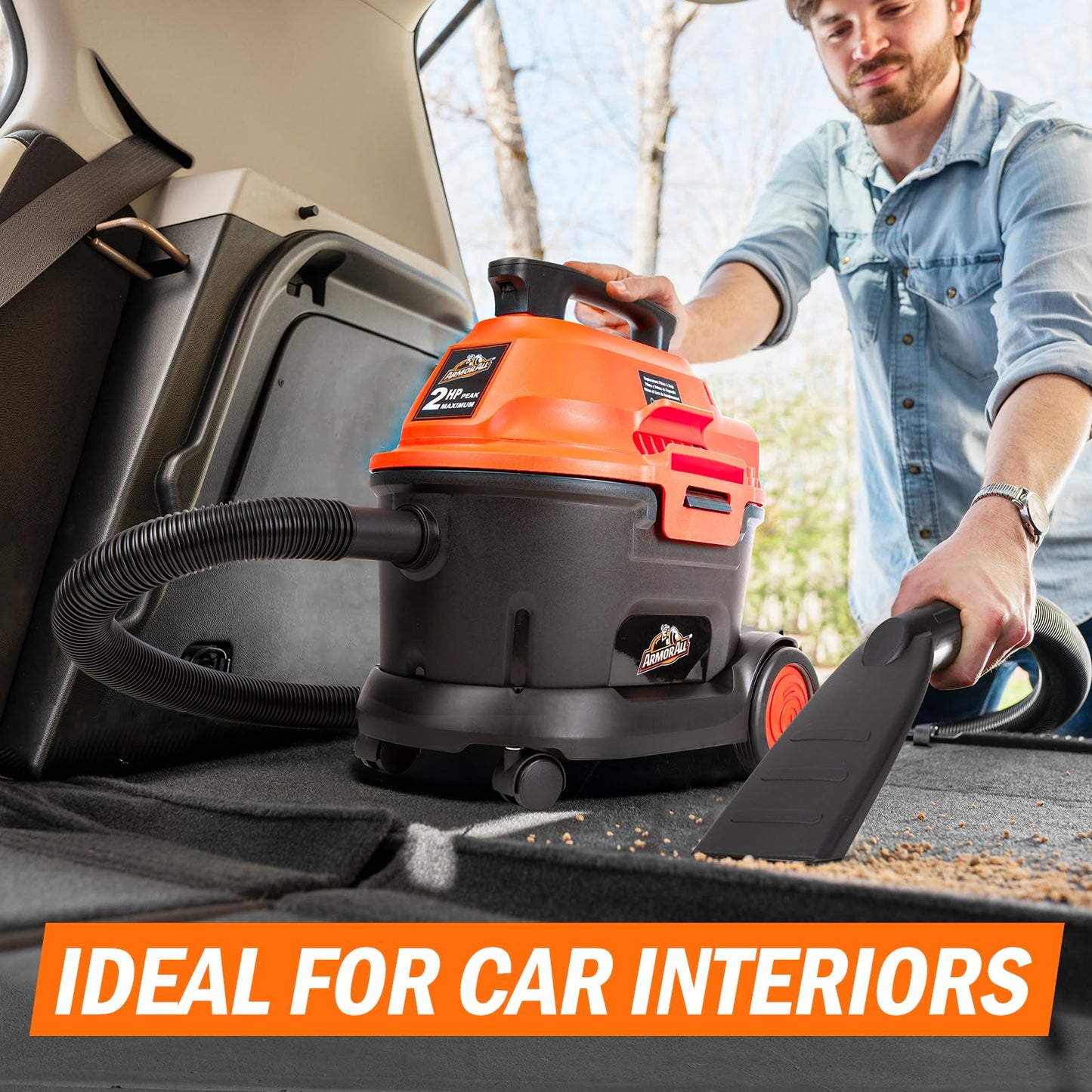 2.5 Gallon Utility Wet/Dry Car Vac, Orange - CarsBling - Best Car Gifts & Accessories