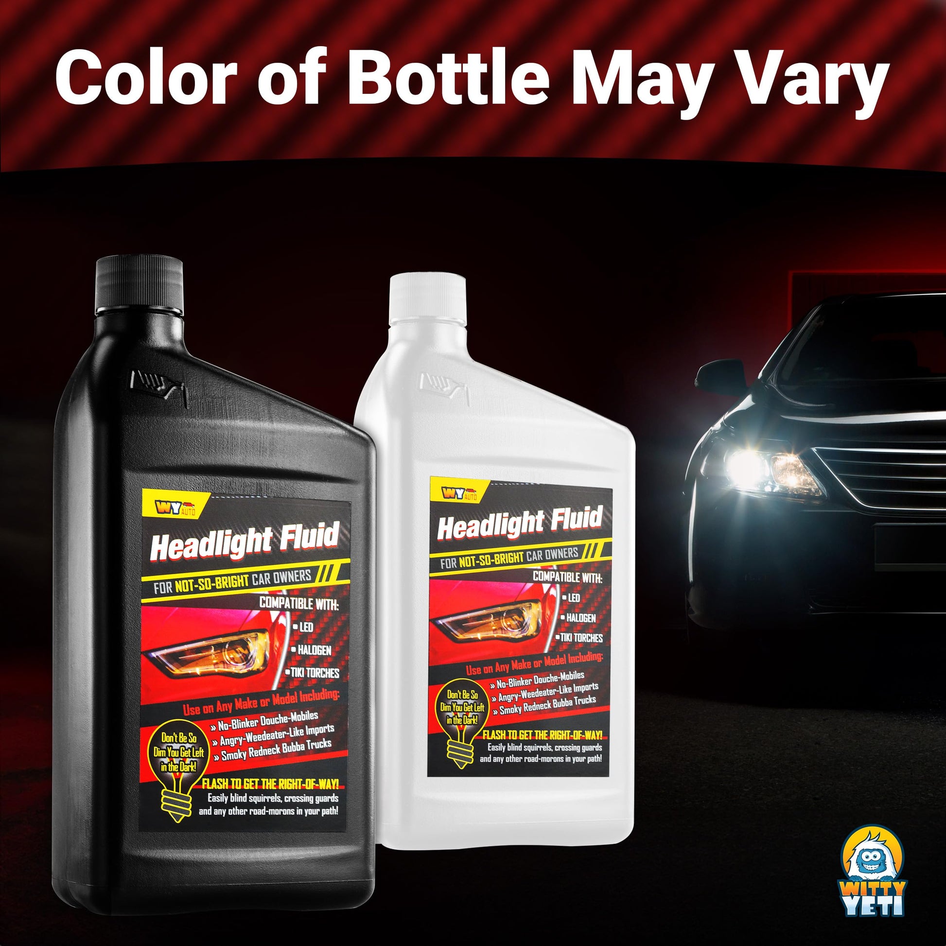Witty Yeti Headlight Fluid: Hilarious Car Gag Gift for Automotive Enthusiasts - CarsBling - Best Car Gifts & Accessories