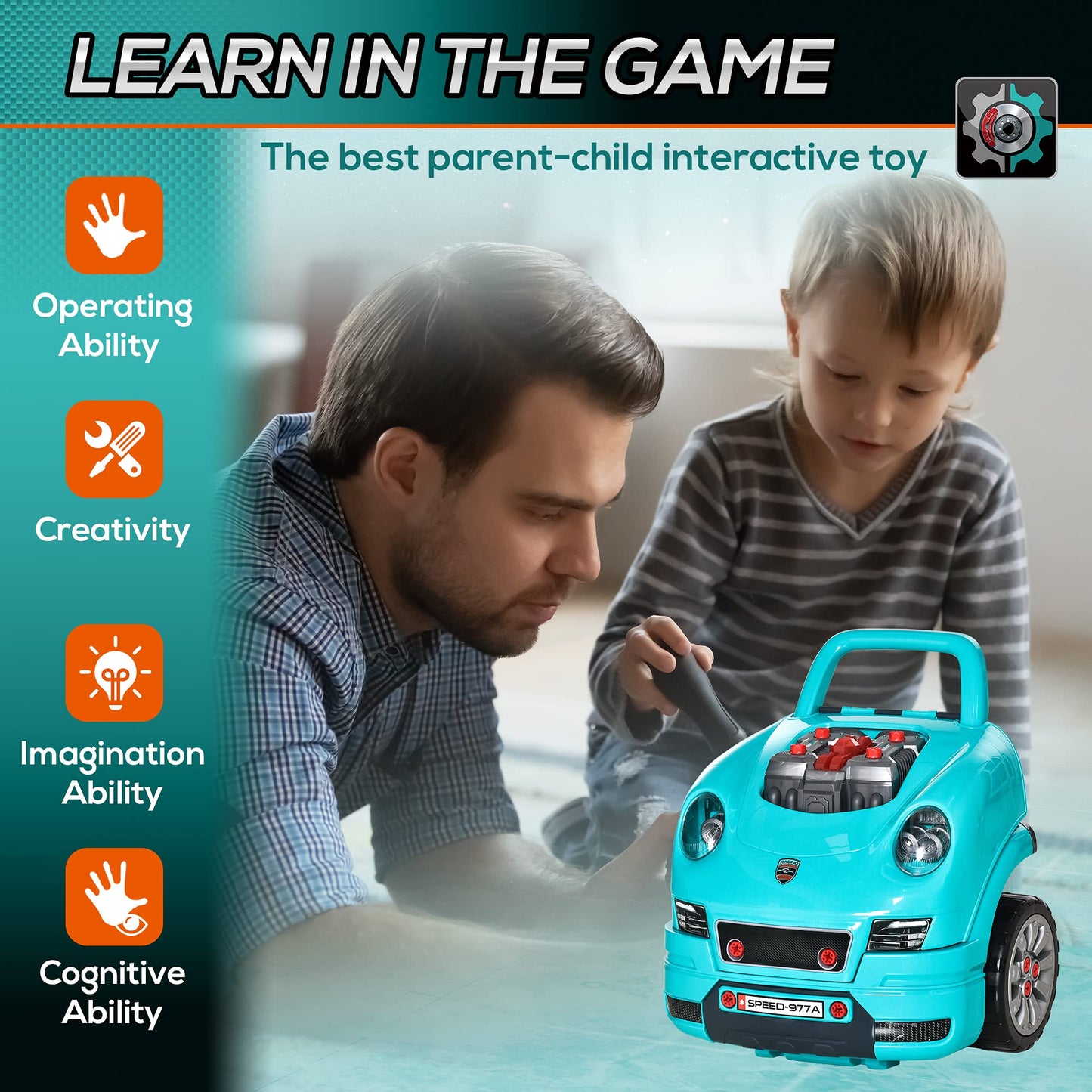 Kids Truck Engine Toy Mechanic Car Repair Set Workshop - CarsBling - Best Car Gifts & Accessories