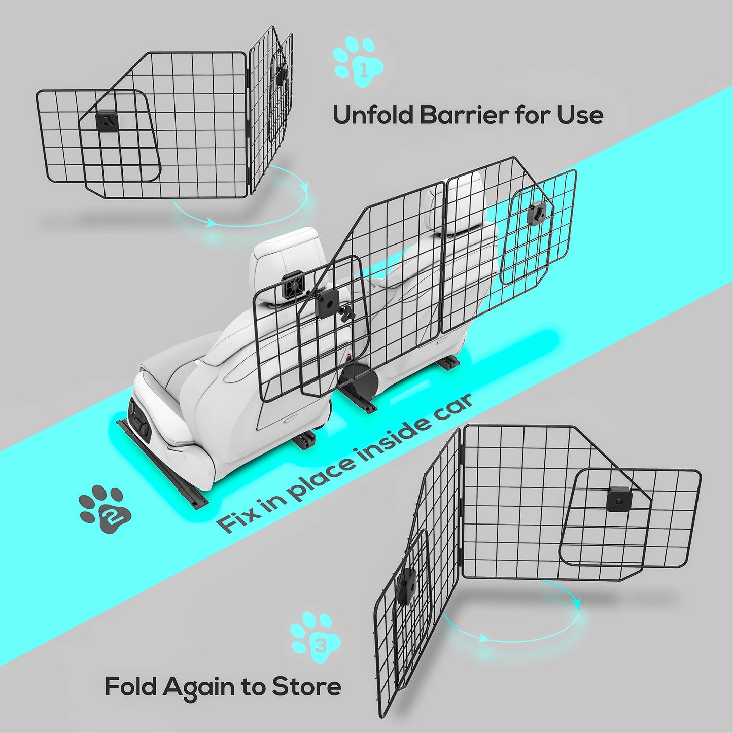 Heavy-Duty Foldable & Adjustable Dog Car Barrier - CarsBling - Best Car Gifts & Accessories