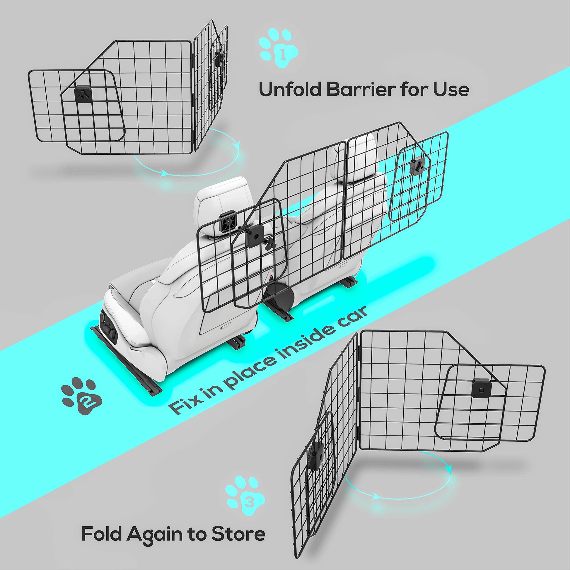 Heavy-Duty Foldable & Adjustable Dog Car Barrier - CarsBling - Best Car Gifts & Accessories