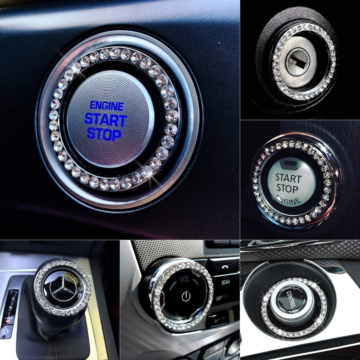 Crystal Rhinestone Car Bling Sticker Ring Emblem - CarsBling - Best Car Gifts & Accessories
