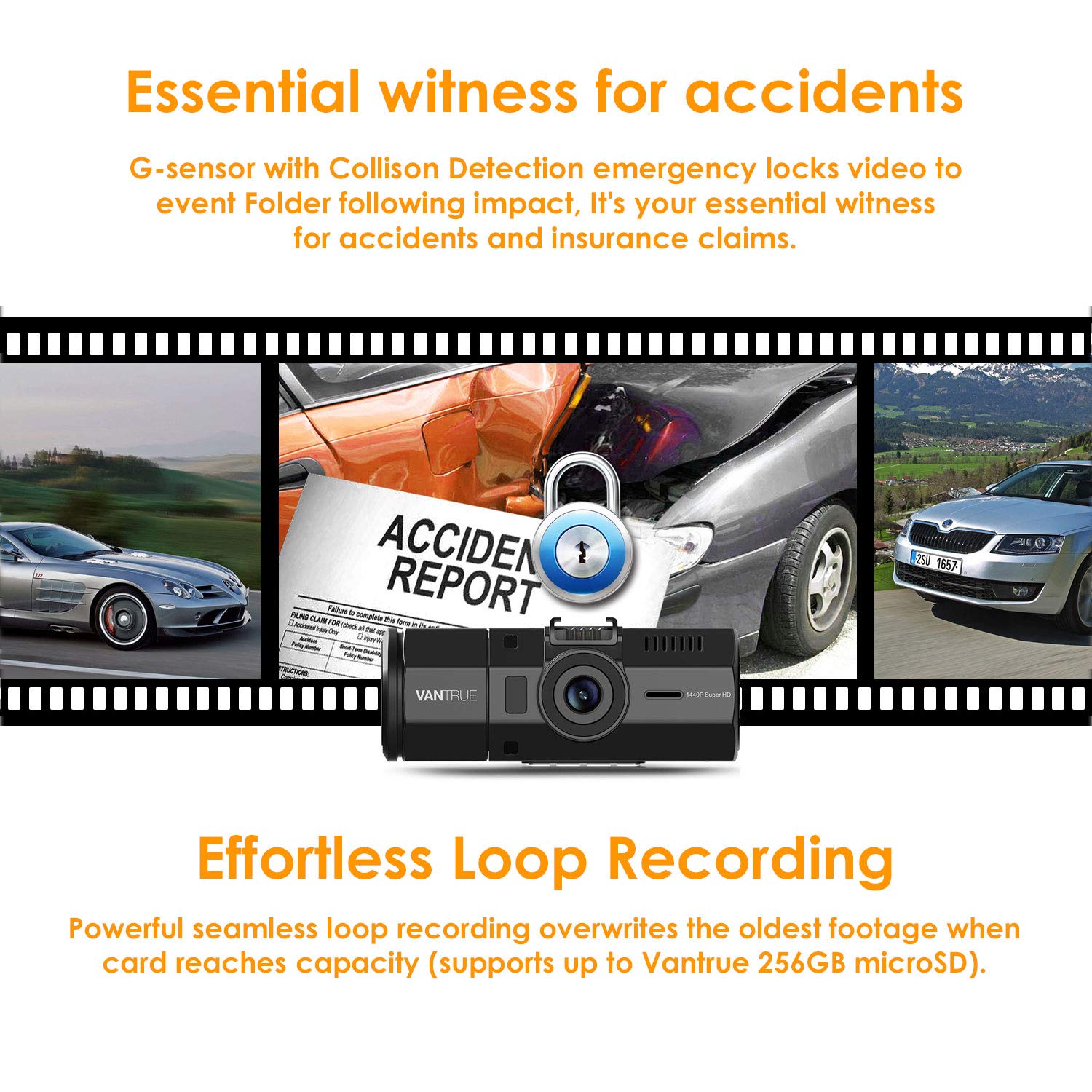 Vantrue N2 Pro Uber Dual Dash Cam Infrared Night Vision - CarsBling - Best Car Gifts & Accessories